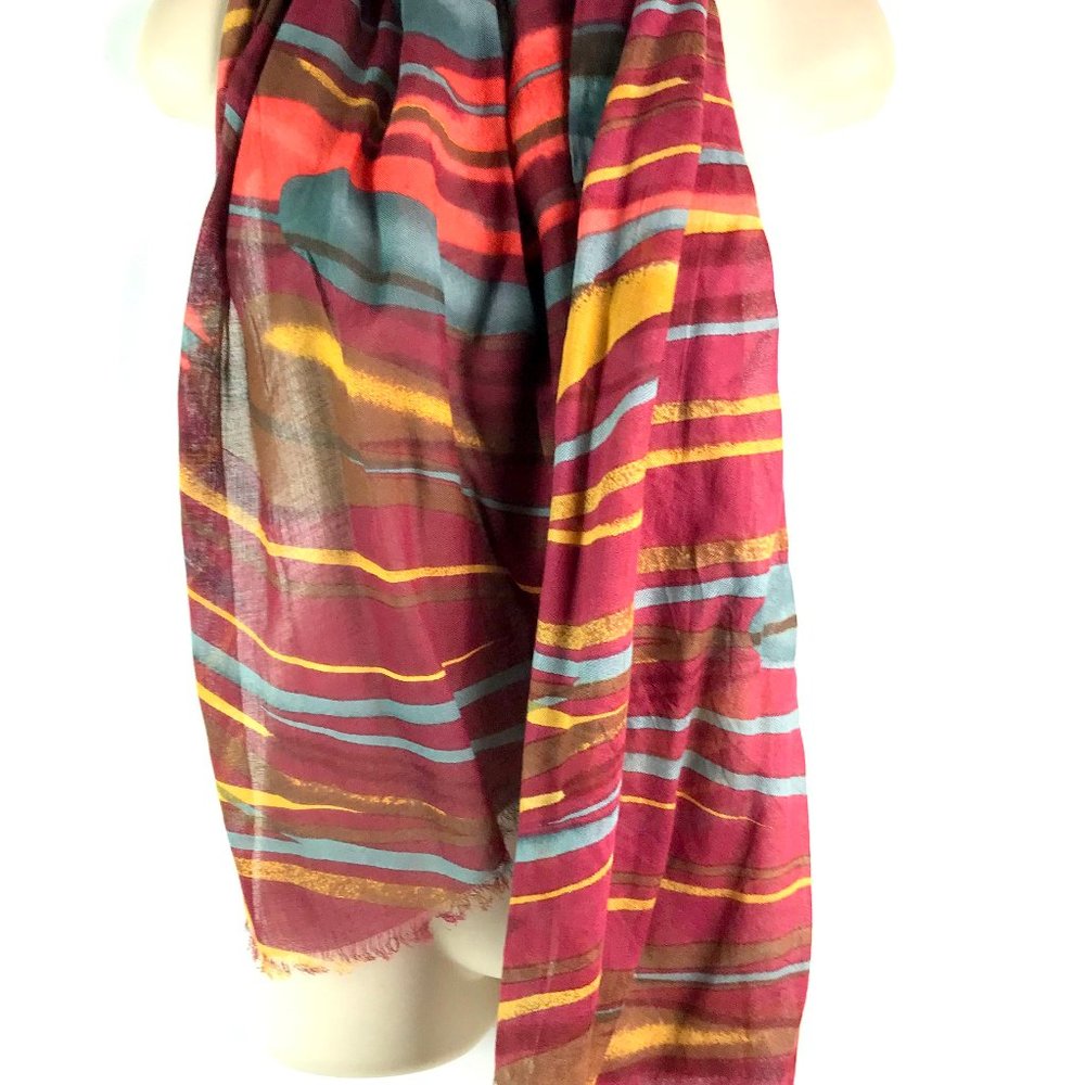 Multicolored Six Foot 100% Rayon Scarf